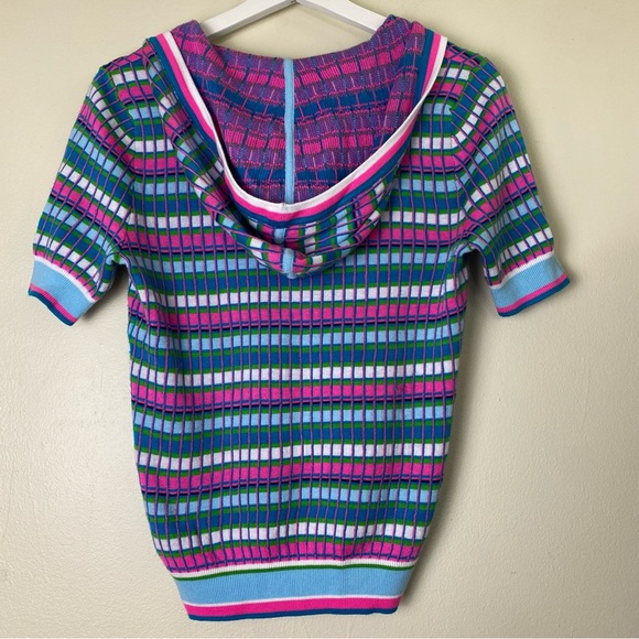 Lily‎ Pulitzer Women’s Hoody Sweater Top Sz XS short sleeve V-Neckline - Picture 5 of 10